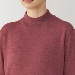 Pull col montant en laine à fine maille femme