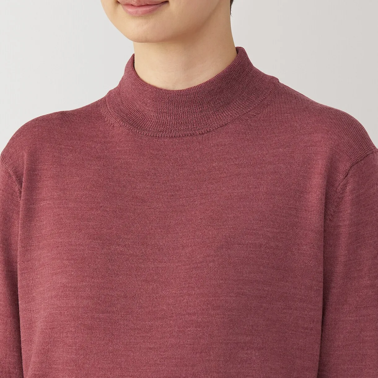 Pull col montant en laine à fine maille femme