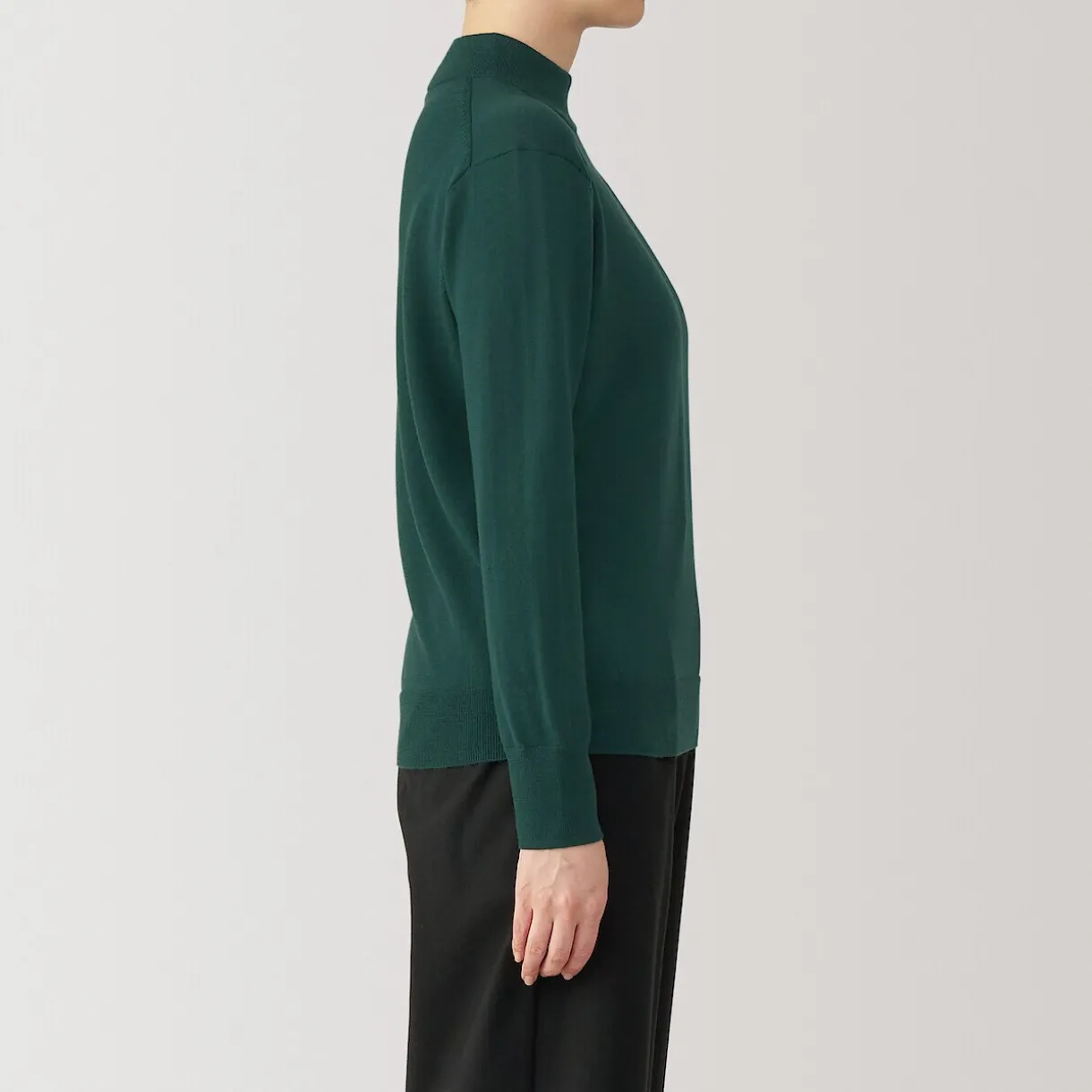 Pull col montant en laine à fine maille femme
