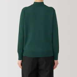 Pull col montant en laine à fine maille femme