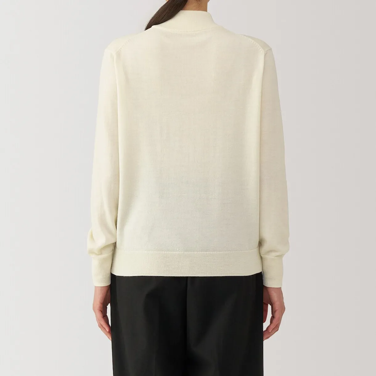 Pull col montant en laine à fine maille femme