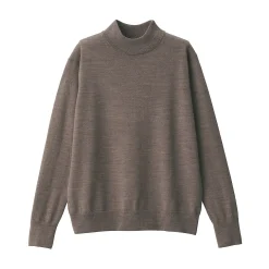 Pull col montant en laine à fine maille femme