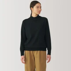 Pull col montant en laine à fine maille femme