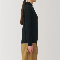 Pull col montant en laine à fine maille femme