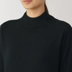 Pull col montant en laine à fine maille femme