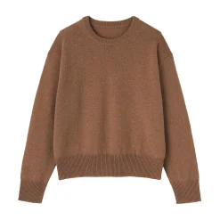 Pull col rond en tricot de laine moyen femme