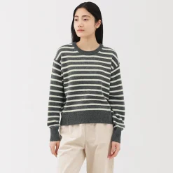 Pull col rond en tricot de laine moyen femme