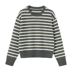 Pull col rond en tricot de laine moyen femme