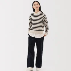 Pull col rond en tricot de laine moyen femme