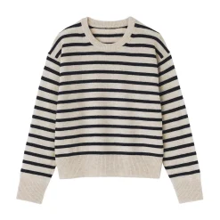 Pull col rond en tricot de laine moyen femme