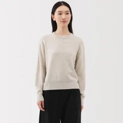 Pull col rond en tricot de laine moyen femme