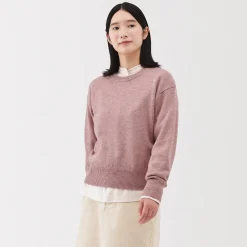 Pull col rond en tricot de laine moyen femme
