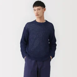Pull en coton biologique à grosses mailles et torsadé pour homme