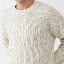 Pull en coton biologique à grosses mailles et torsadé pour homme