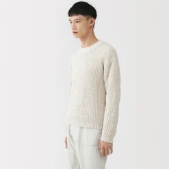 Pull en coton biologique à grosses mailles et torsadé pour homme