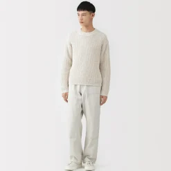Pull en coton biologique à grosses mailles et torsadé pour homme