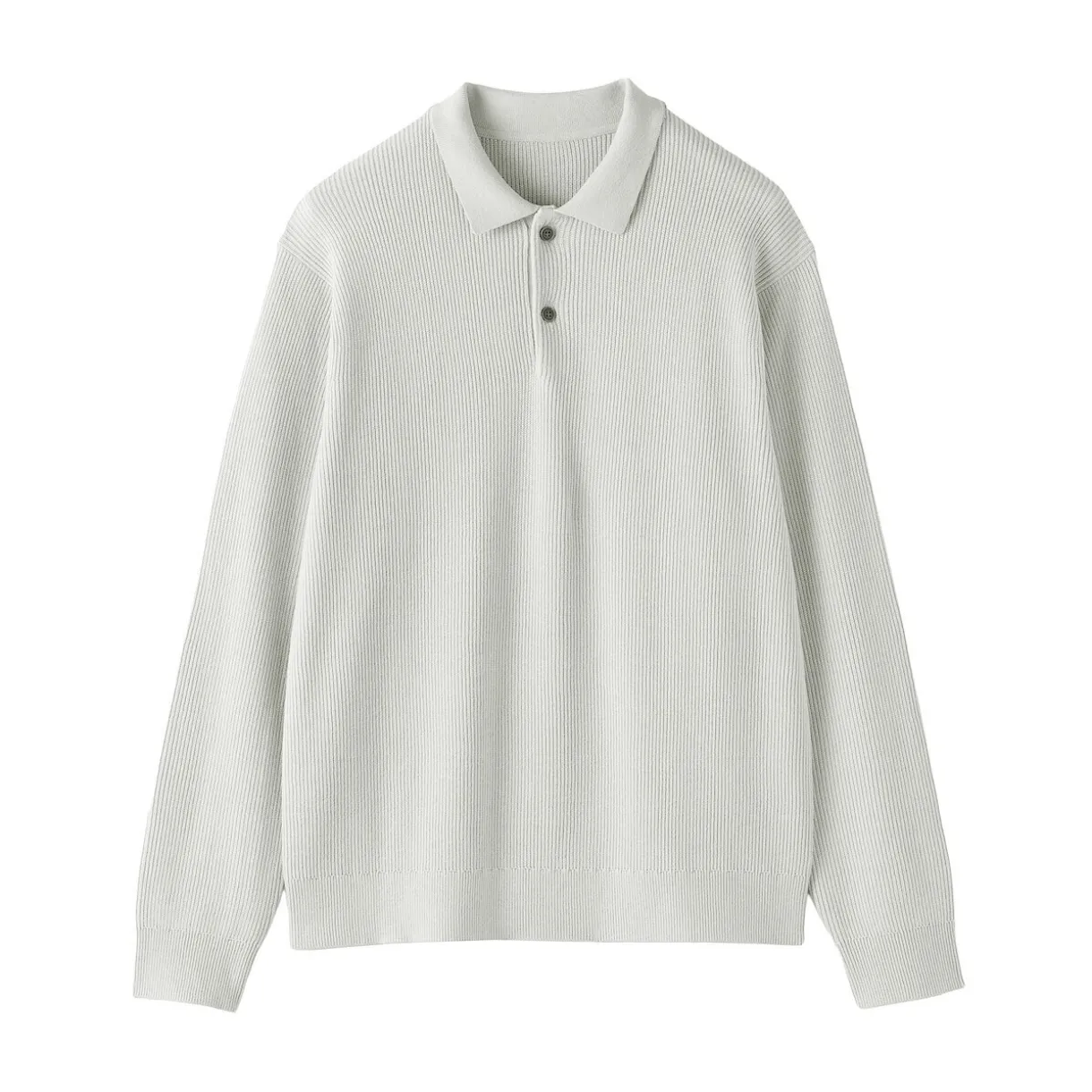 Pull polo côtelé en mélange de coton pour homme