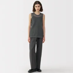 Pull sans manche en tricot de washi et coton pour femme