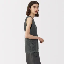 Pull sans manche en tricot de washi et coton pour femme