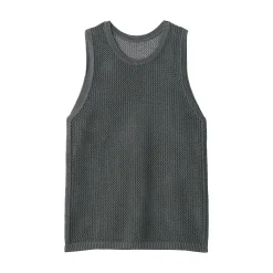 Pull sans manche en tricot de washi et coton pour femme