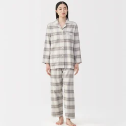 Pyjama en flanelle sans couture latérale pour femme