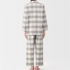 Pyjama en flanelle sans couture latérale pour femme
