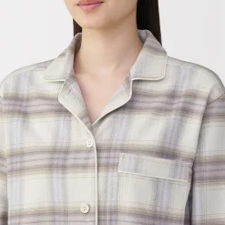 Pyjama en flanelle sans couture latérale pour femme