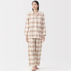 Pyjama en flanelle sans couture latérale pour femme