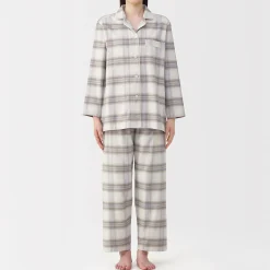 Pyjama en flanelle sans couture latérale pour femme