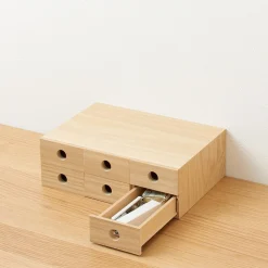 Rangement en bois 6 tiroirs