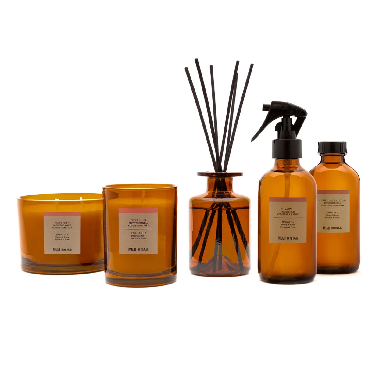 Recharge pour diffuseur de parfum à tiges ‐ Pivoine et rose 250 ml