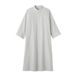 Robe chemise à col montant en popeline de coton biologique pour femme