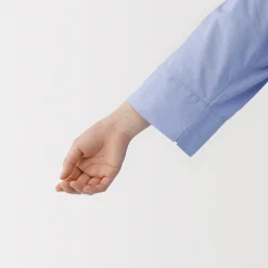 Robe chemise à col montant en popeline de coton biologique pour femme