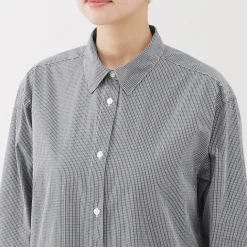 Robe chemise en coton large délavé pour femme