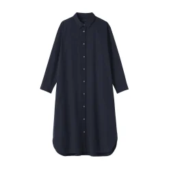 Robe chemise en coton large délavé pour femme