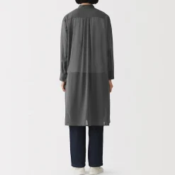 Robe-chemise transparent en coton biologique à haute torsion