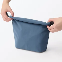 Sac à lunch isotherme à fermeture à enroulement - Grand format - Bleu fumé