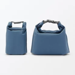 Sac à lunch isotherme à fermeture à enroulement - Grand format - Bleu fumé