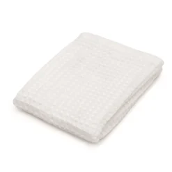 Serviette gaufrée pour le visage en velours de coton bio