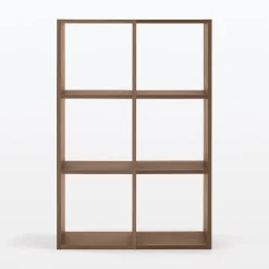 Set de 2 étagères étroites en noyer ‐ 2x3 niveaux (Dont Eco‐part. 2,80 €)