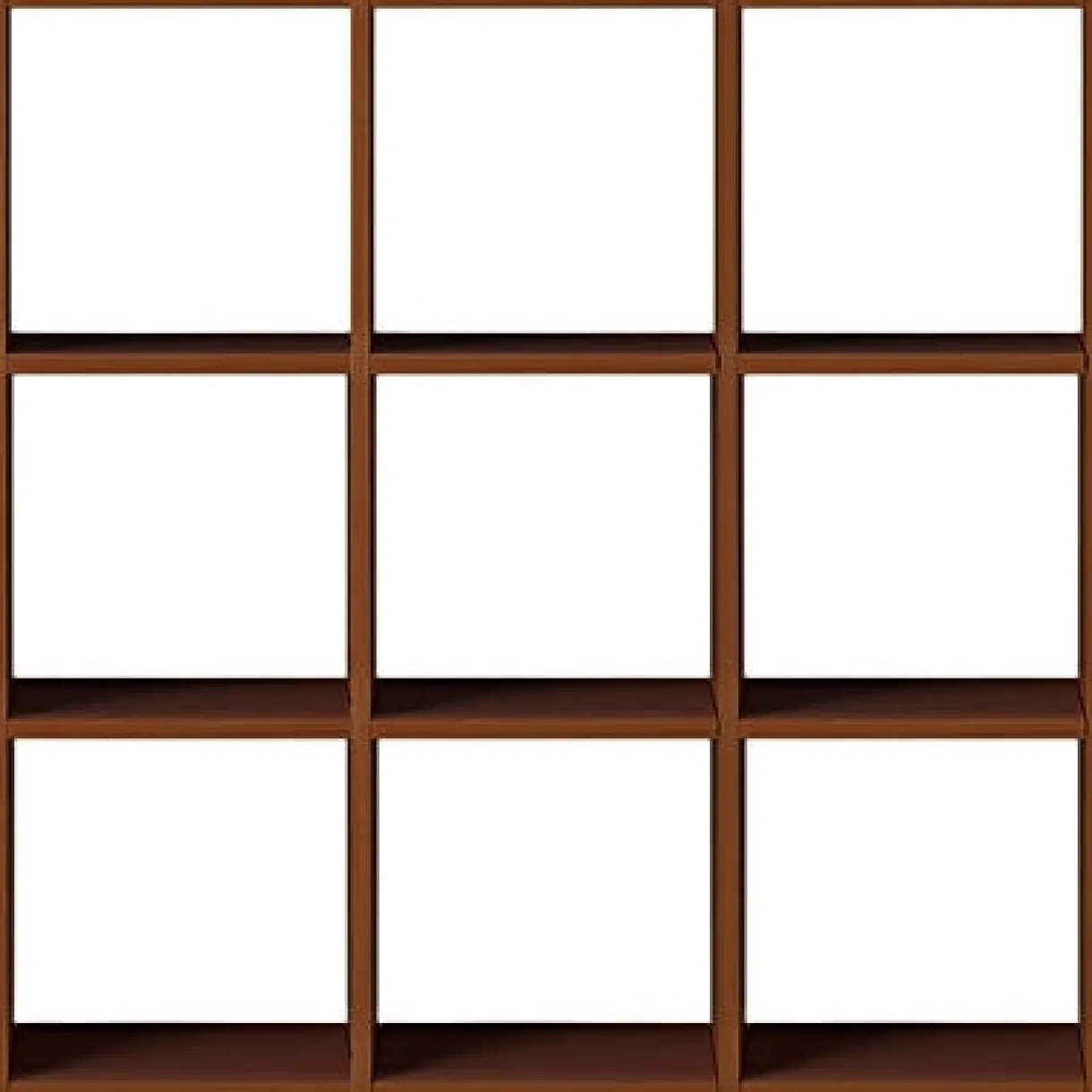 Set de 3 étagères étroites en noyer ‐ 3x3 niveaux(Dont Eco‐part. 3,80 €)