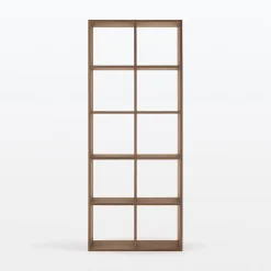 Set de 2 étagères étroites en noyer ‐ 2x5 niveaux (Dont Eco‐part. 5,30 €)