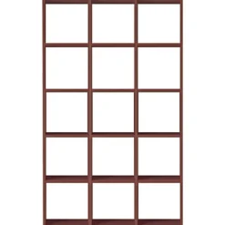 Set de 3 étagères étroites en noyer ‐3x5 niveaux (Dont Eco‐part. 5,30 €)