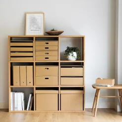 Set de 2 étagères étroites en chêne ‐ 2x3 niveaux (Dont Eco‐part. 2,80 €)