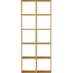 Set de 2 étagères étroites en chêne ‐ 2x5 niveaux (Dont Eco‐part. 5,30 €)