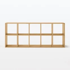 Set de 2 étagères étroites en chêne ‐ 2x5 niveaux (Dont Eco‐part. 5,30 €)