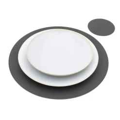 Set de table en cuir recyclé - Graphite