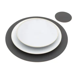 Set de table en cuir recyclé - Graphite