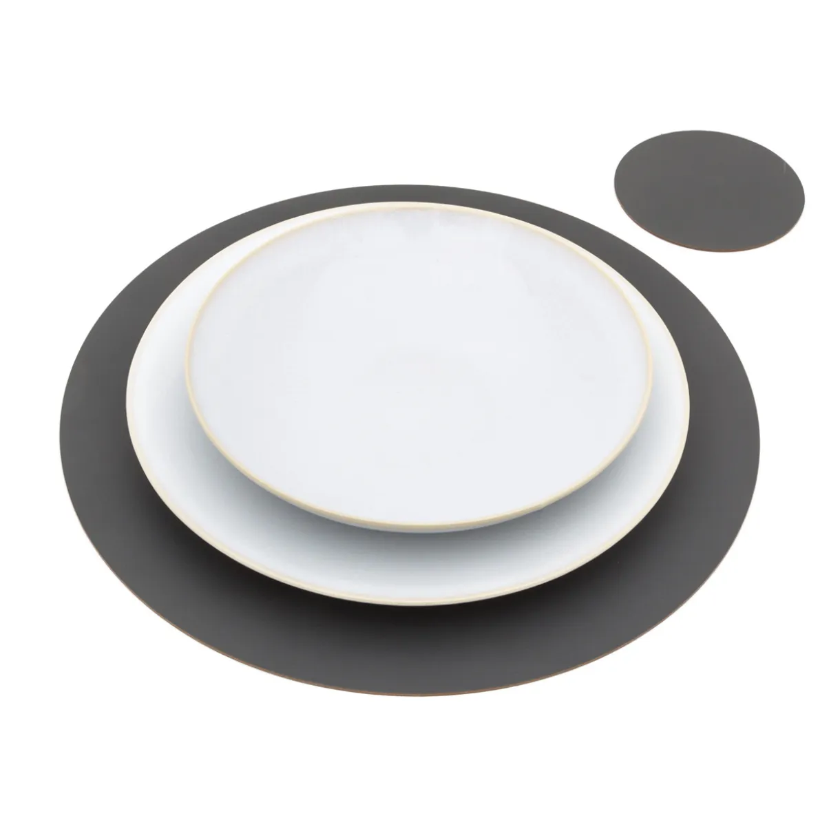 Set de table en cuir recyclé - Graphite