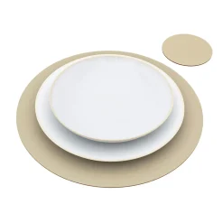 Set de table en cuir recyclé - Gris Cendré